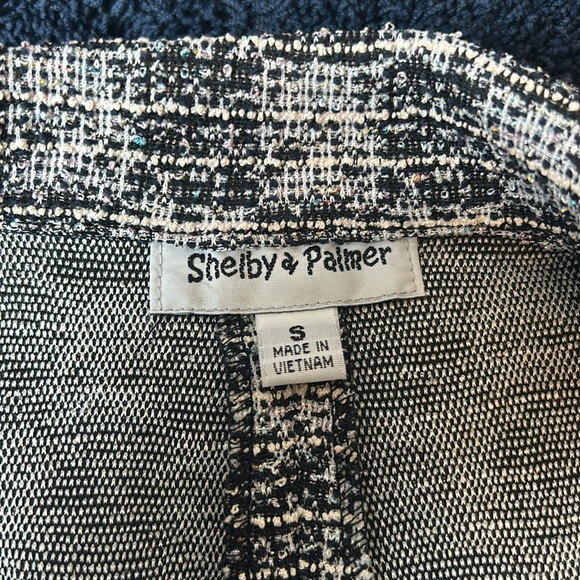 NWOT Shelby & Palmer Shimmer Tweed Cropped Blazer Jacket Size Small - Picture 7 of 8